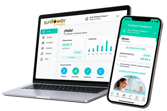 Portal web de clientes Sunflower Energías